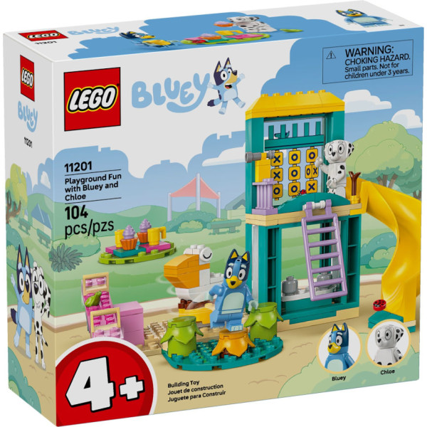 Divertimento al parco giochi di Bluey e Chloe