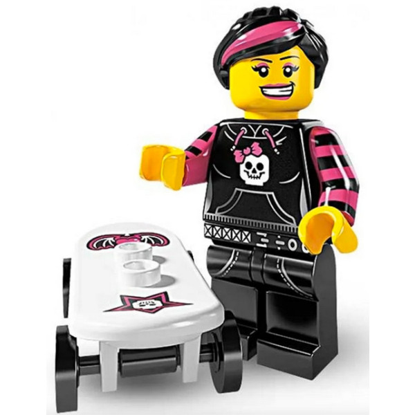 Minifig Ragazza Skateboarder