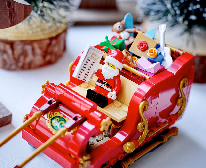 Slitta Di Natale Di Babbo Natale Con Regali Illustrazione Vettoriale