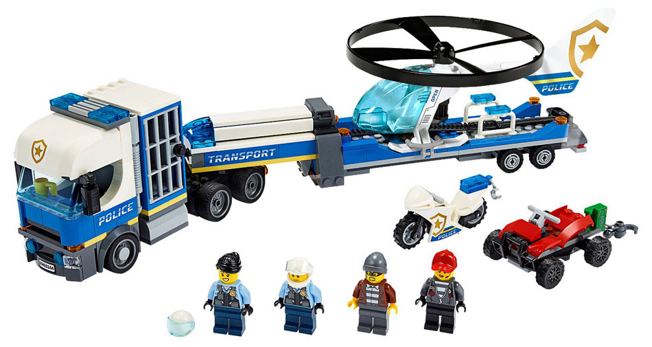 Lego city police stazione di polizia, con camion della spazzatura ed elicottero giocattolo, per bambini di 6+ anni, 60316 - Toys Center