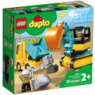Camion e scavatrice cingolata