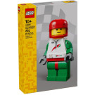Grande minifigure di pilota da corsa