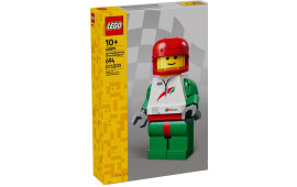 Grande minifigure di pilota da corsa