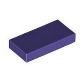 Dark Purple Tile 1 x 2 without Groove 